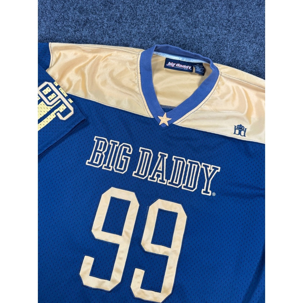 Big Daddy Gear 99 Football Jersey Blue Gold Men's 2XL XXL Hip Hop Y2K
